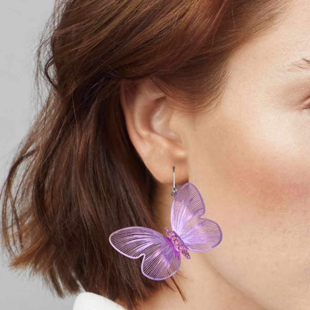 Simply Vera Vera Wang Soft Pink Butterfly Drop Earrings